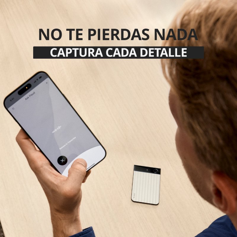 Detalle 2 de Plaud Note Pro 64GB: Grabadora IA ultracompacta con 4 micrófonos y AMOLED