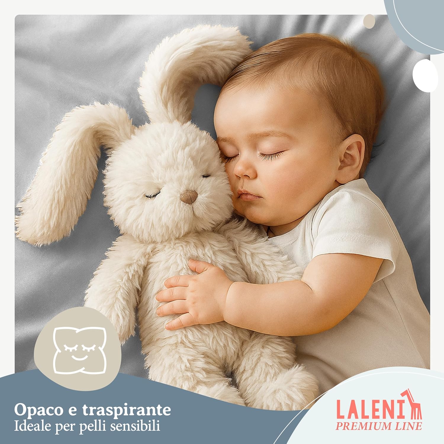 Thumbnail 5 de Laleni lenzuola per culla con angoli 38x77 cm in cotone OEKO‑TEX grigio (2 pz)