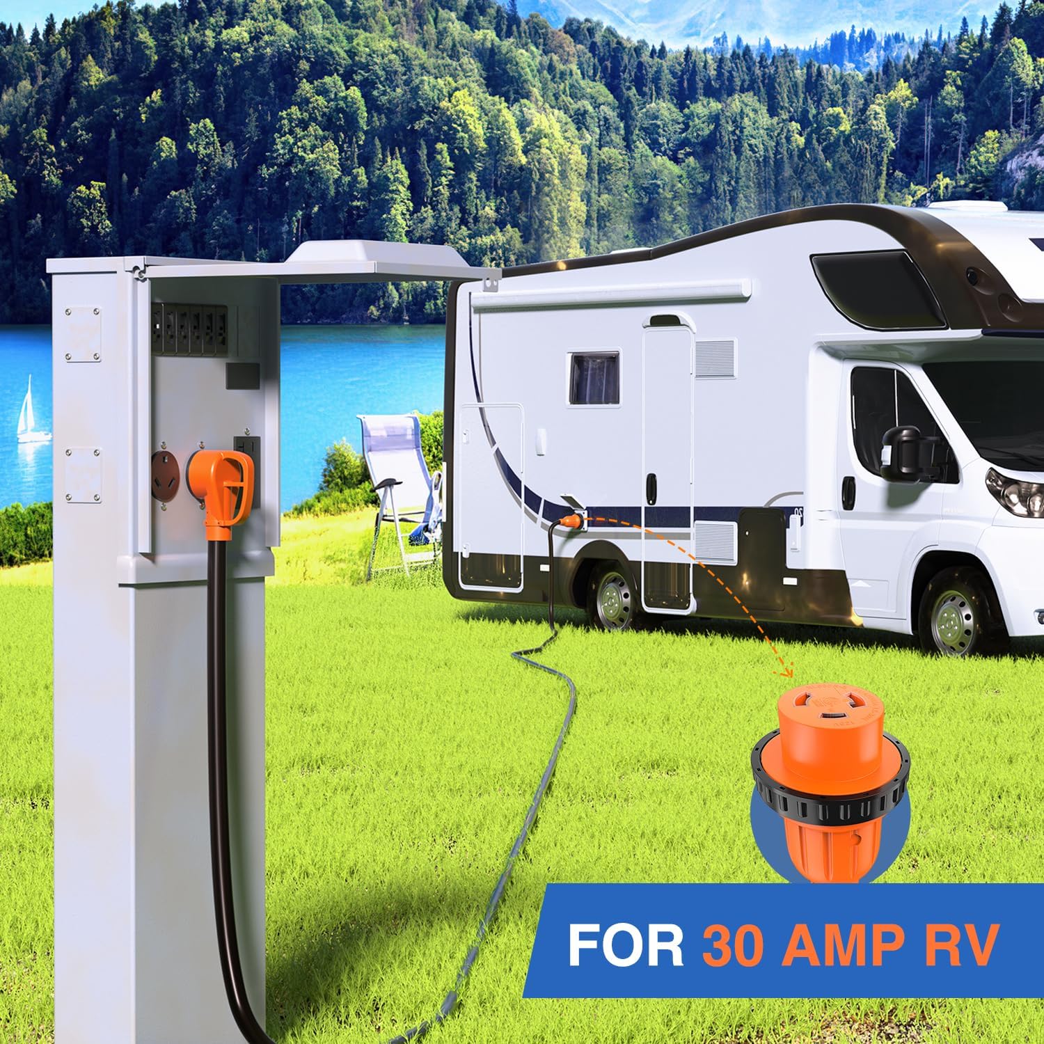Detalle 2 de Nilight 30 Amp 25FT RV Extension Cord 🔌