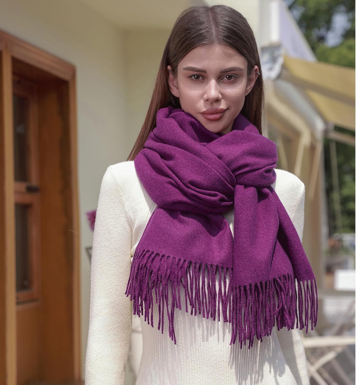 Thumbnail 5 de RIIQIICHY Sciarpa da donna invernale calda 200x70 cm: pashmina, scialle e coperta per cerimonie