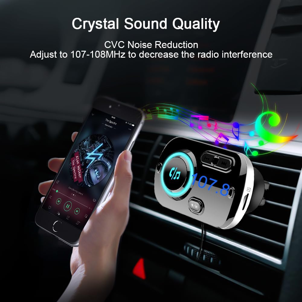 Thumbnail 6 de SONRU FM Transmitter Bluetooth 5.3 with 30W PD Car Charger