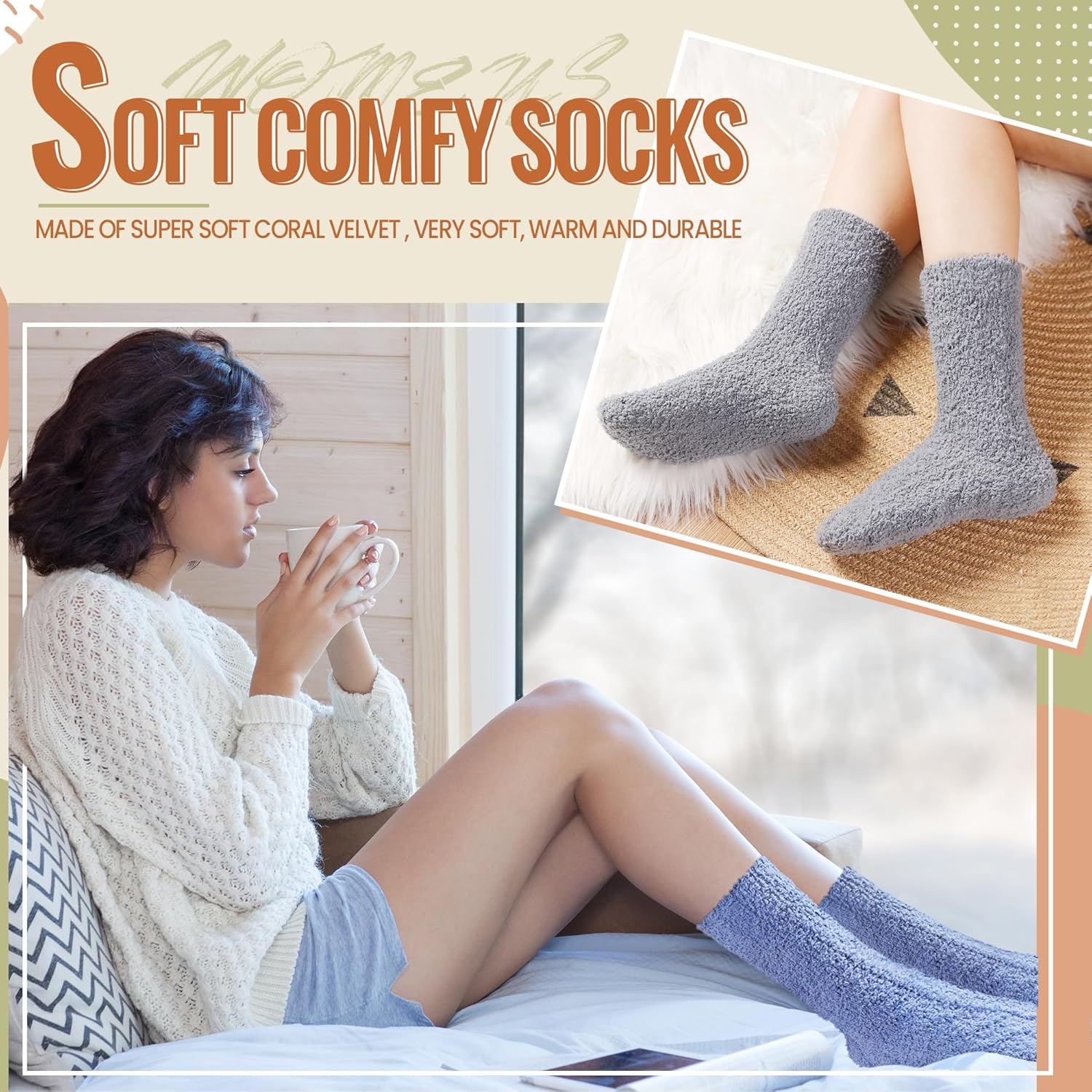 Thumbnail 5 de Velice Womens Fuzzy Socks 5 Pairs