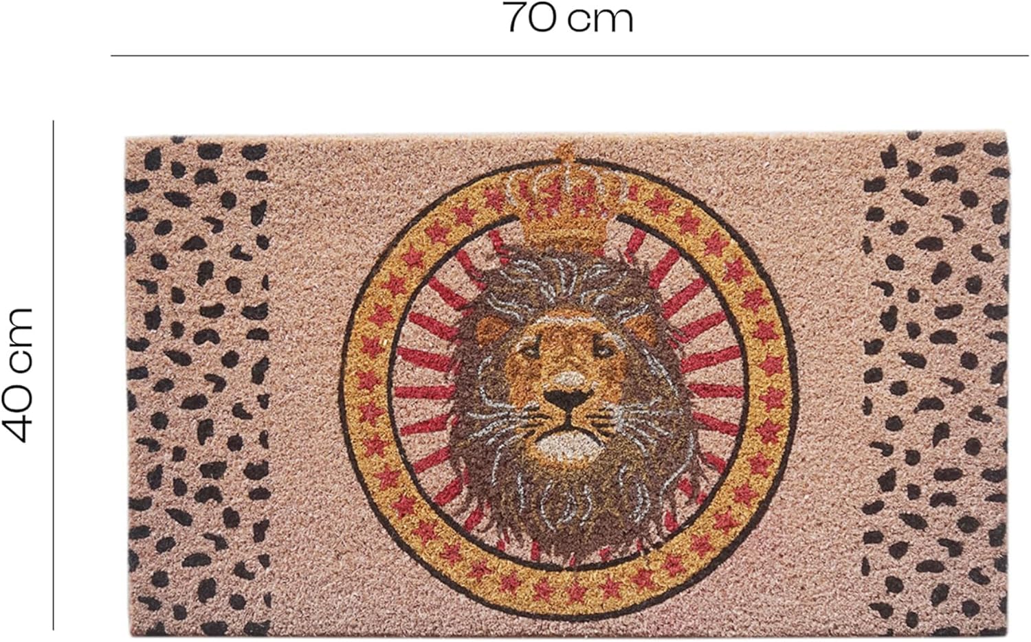 Detalle 2 de Baroni Home Zerbino Leone in cocco dipinto a mano 70x40 cm, antiscivolo e facile da pulire