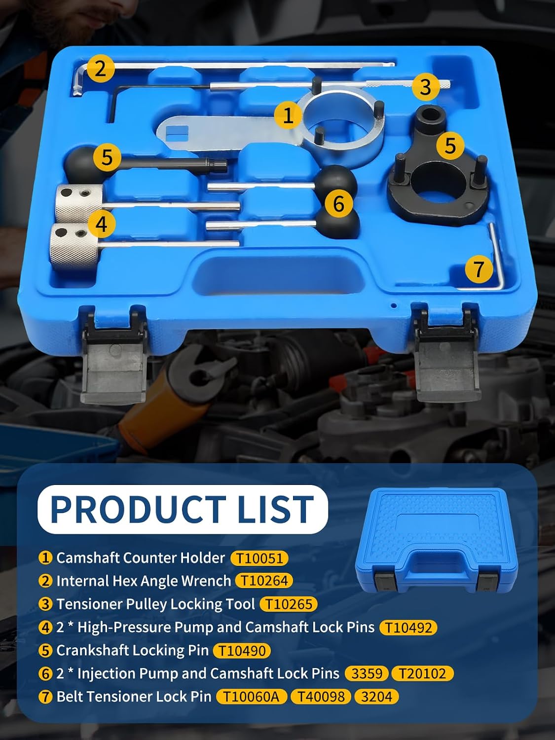 Detalle 2 de Wvoillty Motor Einstellwerkzeug-Set 10-teilig