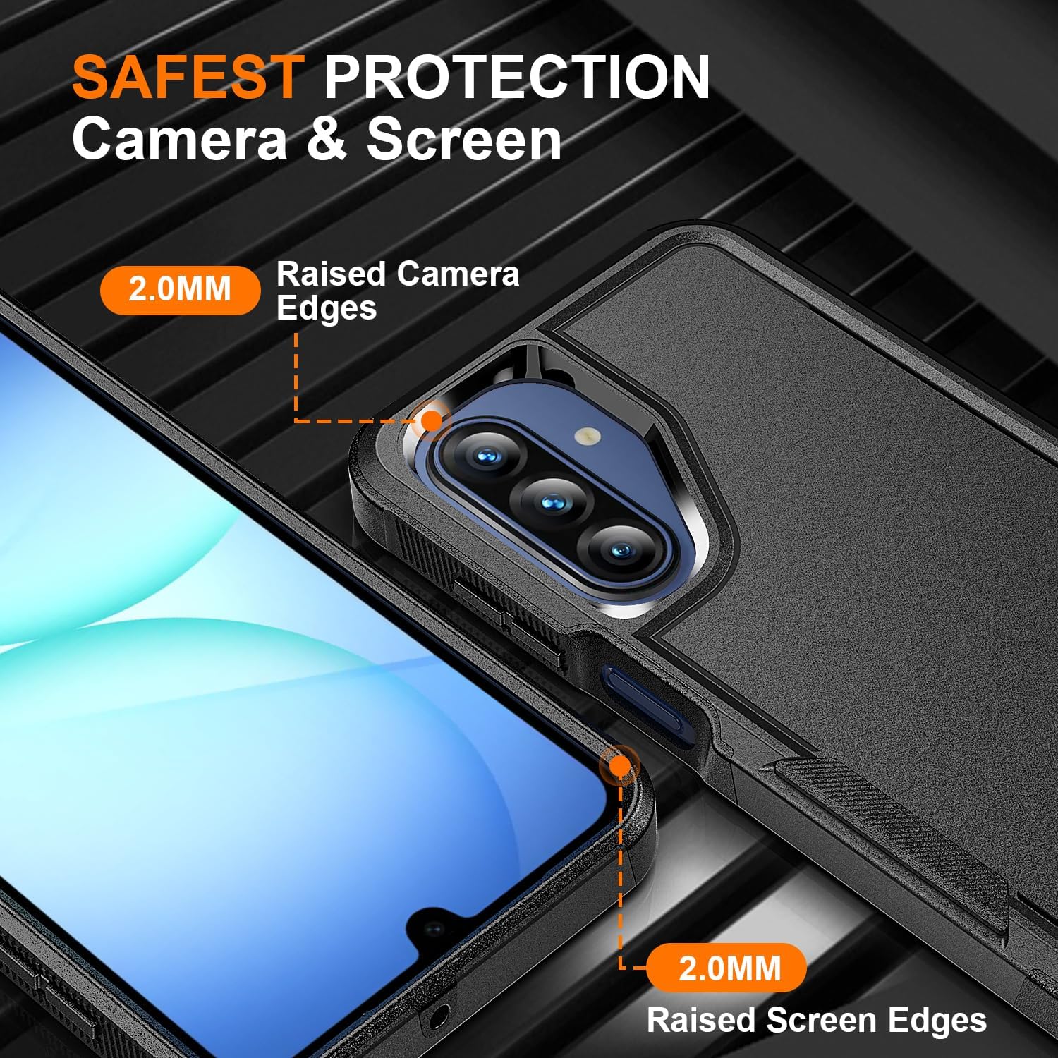 Detalle de Ezanmull for Samsung Galaxy A17 5G Case with Military Grade Protection (Black) + Glass Screen & Camera Lens Protectors