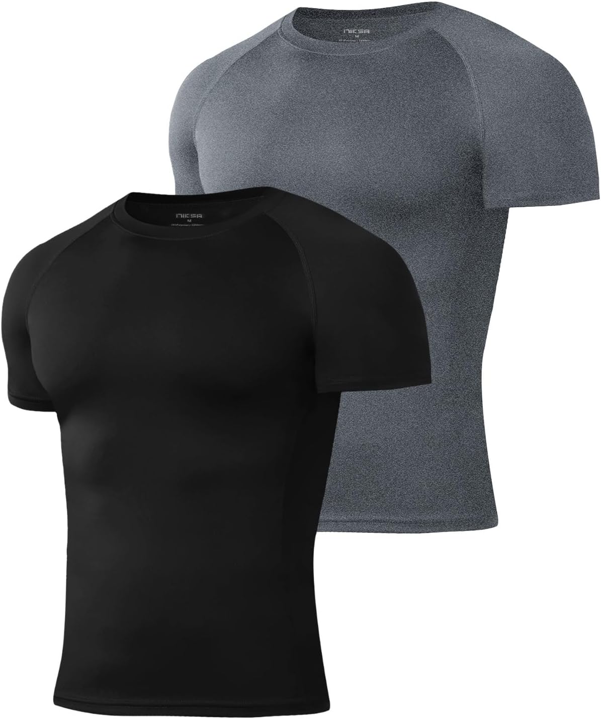 Detalle de Niksa Men's Compression T-Shirts – 1 or 2 Packs, Quick-Dry Base Layer for Gym