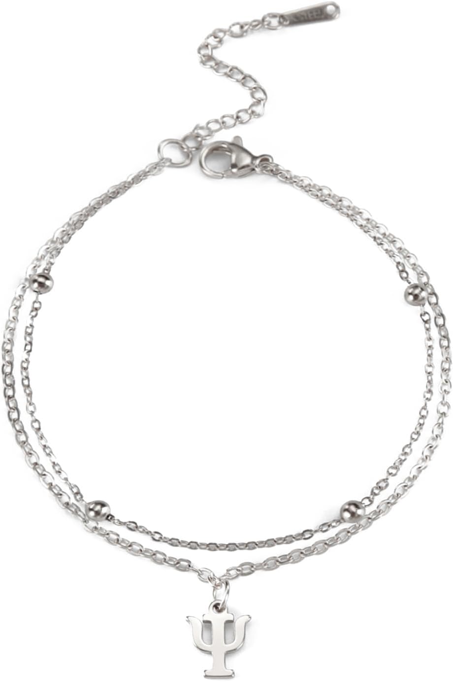 Detalle de EUEAVAN Psi Symbol Armband – Edelstahl-Schmuck für Psychologie-Freunde