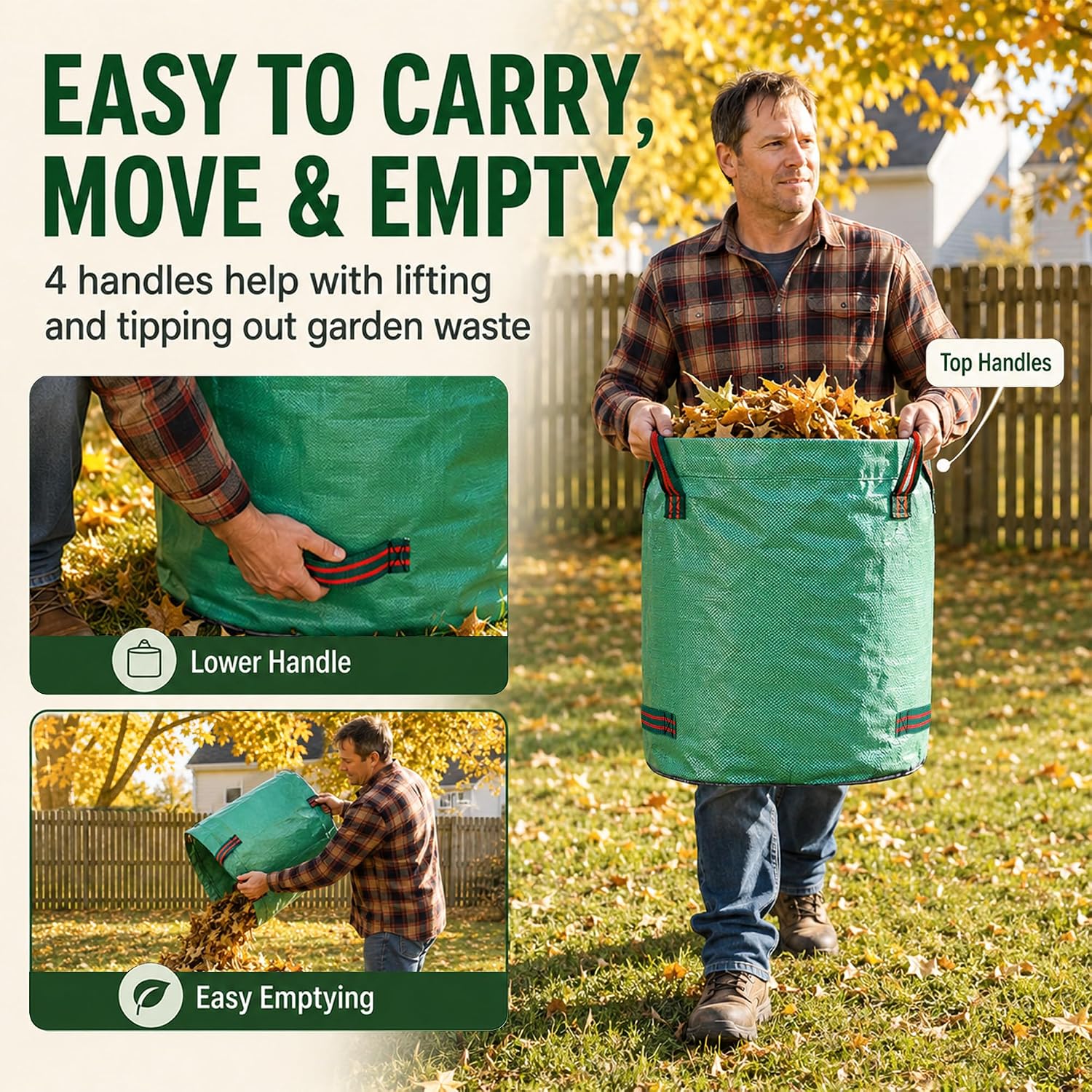 Detalle 2 de Singwow Garden Waste Bags 500L reusable sacks