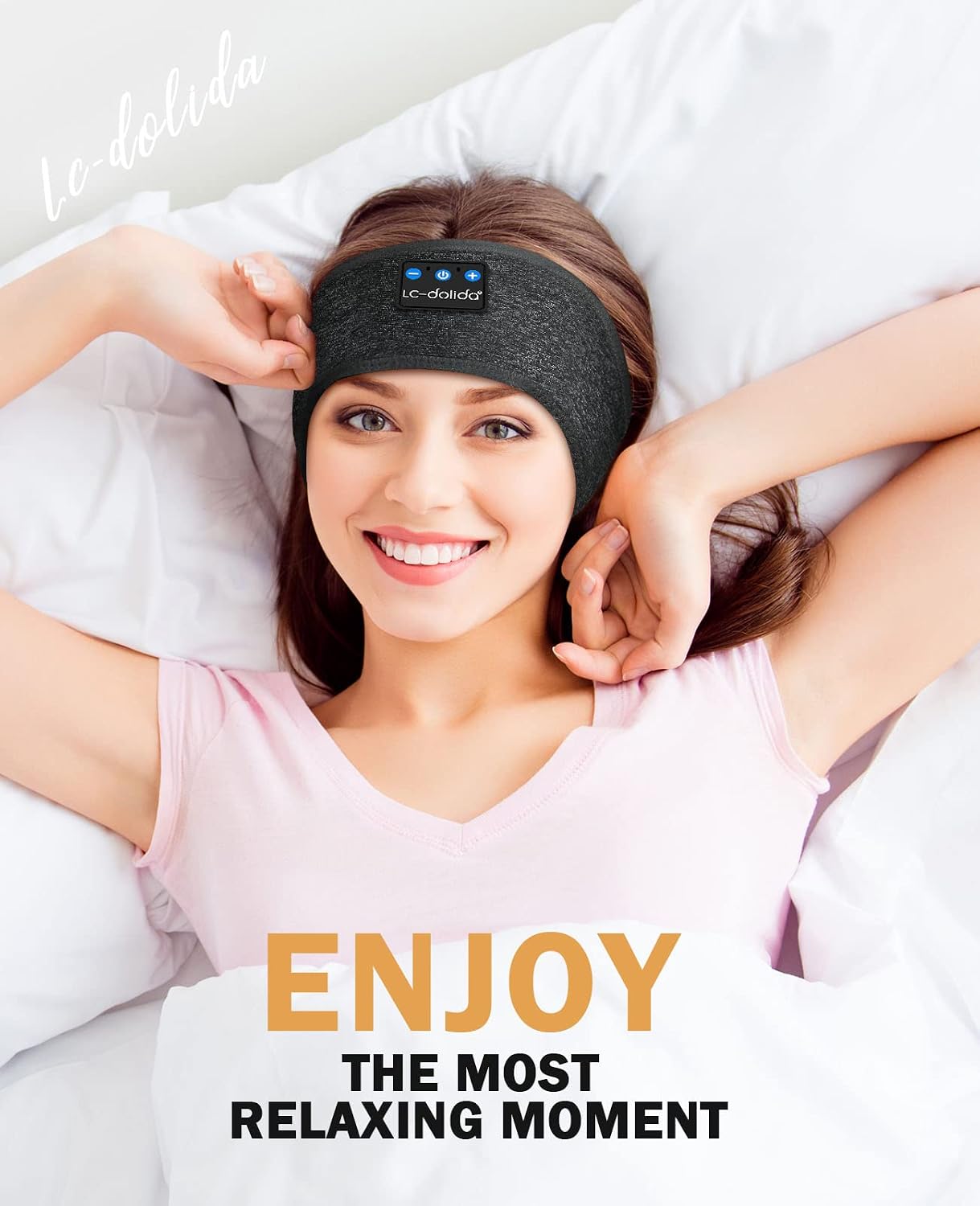 Detalle de LC-dolida LC003 Sleep Headband with Bluetooth Audio, USB-C Charging and Sleep Mask