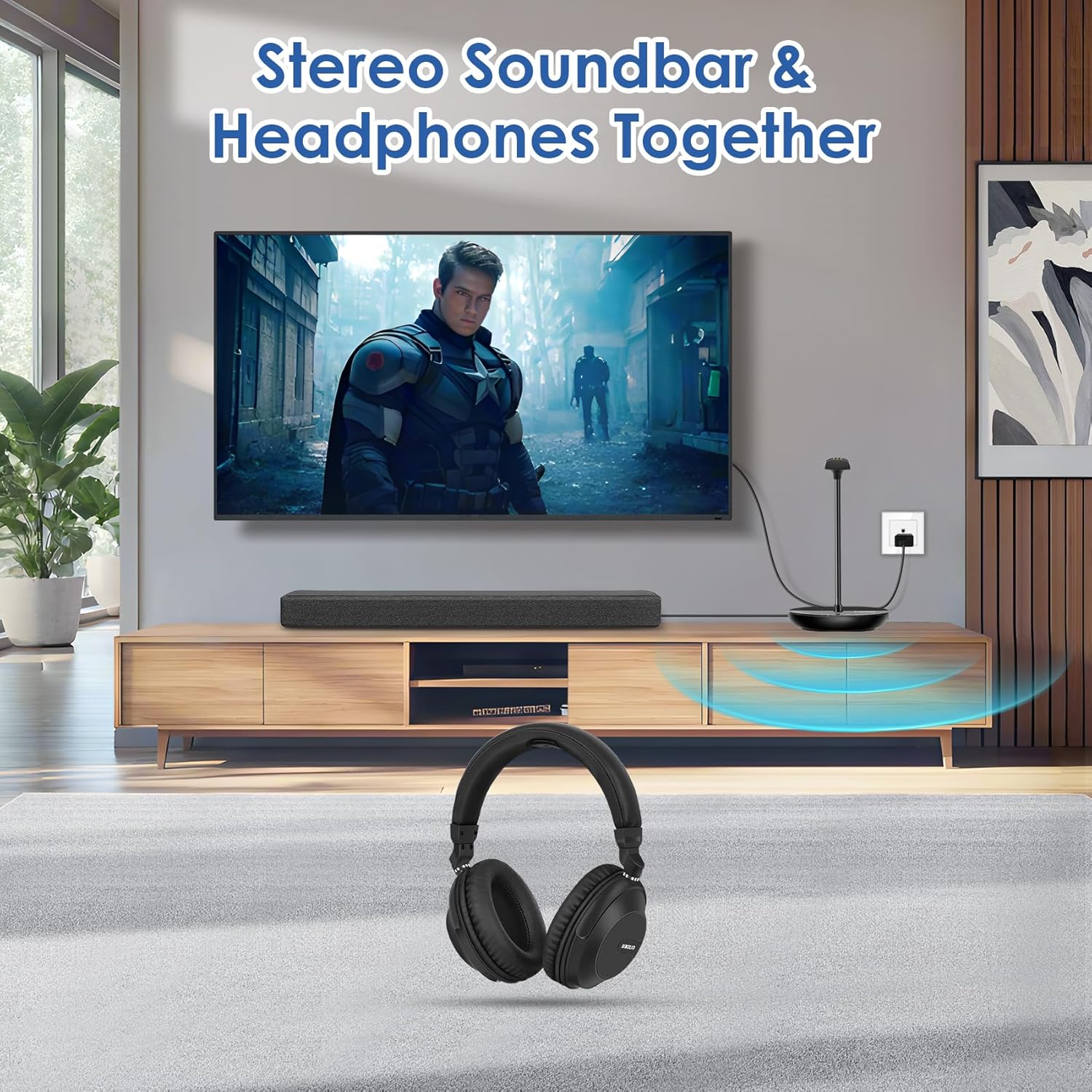 Thumbnail 5 de SIMOLIO 737D Plus kabellose TV-Kopfhörer mit Dialog- & Kino-Modus, Bluetooth- und TV-Betrieb