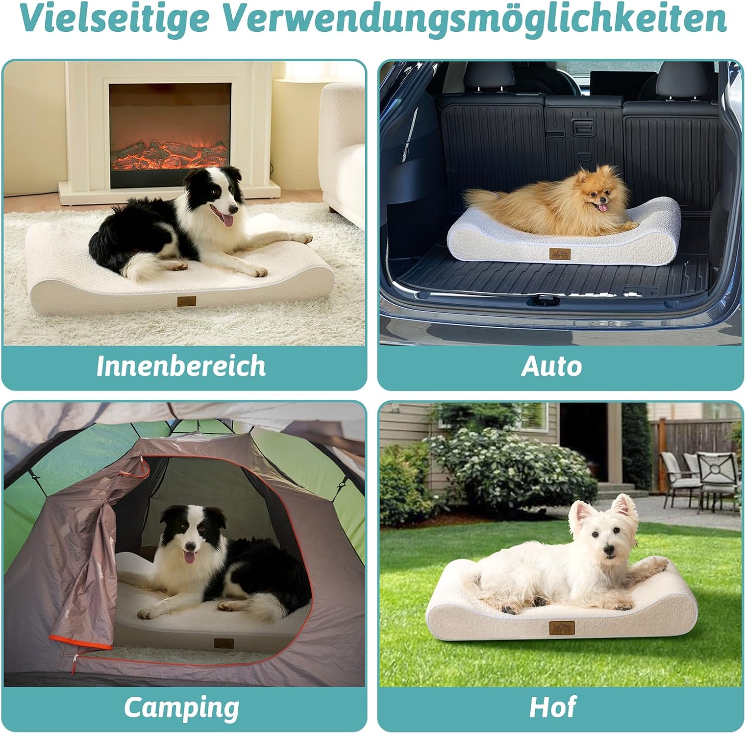 Thumbnail 6 de COZY KISS orthopädisches Hundebett für große Hunde, mit erhöhtem Rand, 114x76x15 cm – waschbare, wasserfeste & rutschfeste Hundematte