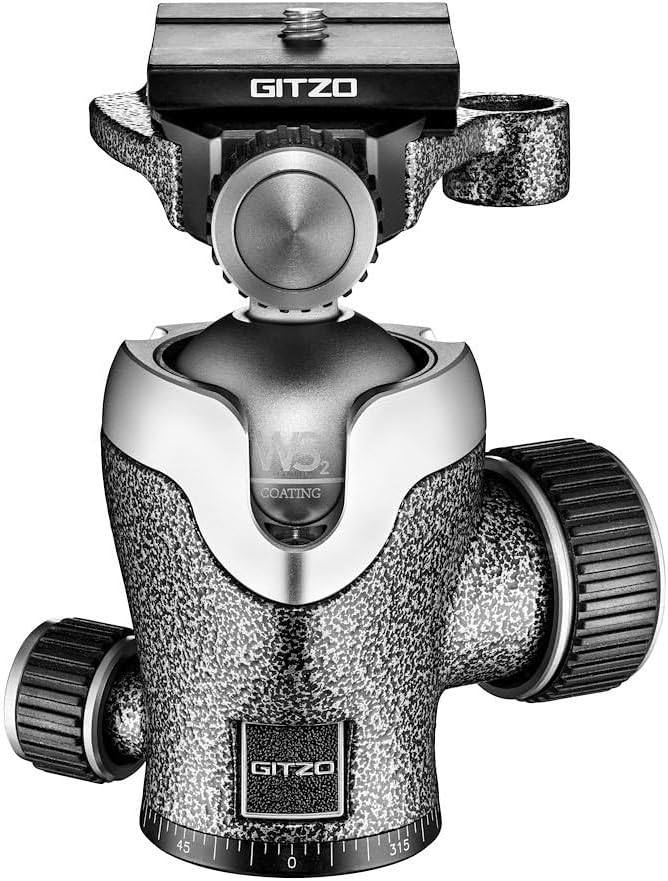 Detalle de Gitzo GH1382QD Testa a Sfera Centrale Grigio – Stabilità e Precisione per la Fotocamera