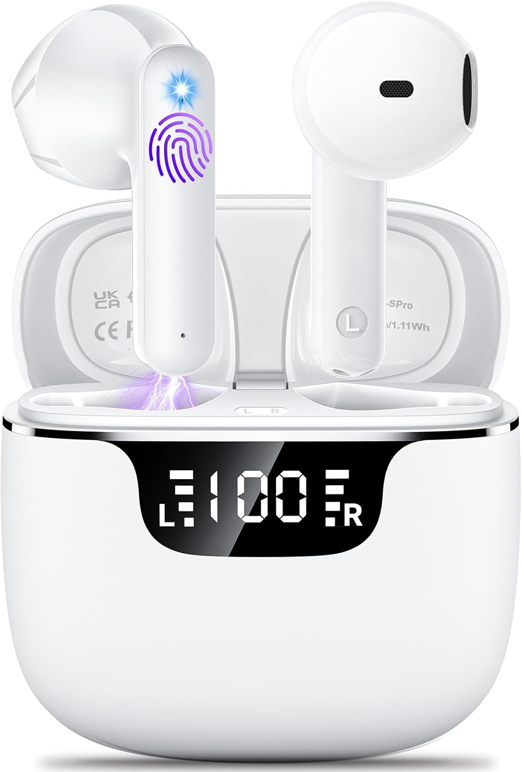 Detalle de Wireless Earbuds Bluetooth 5.4 with ENC Mic, 42H Playtime, USB-C Charging Case