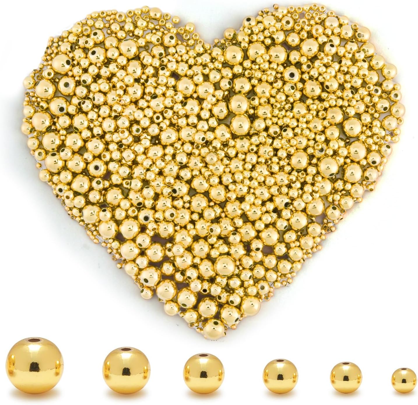 Detalle de Gold Spacer Beads, 5 mm