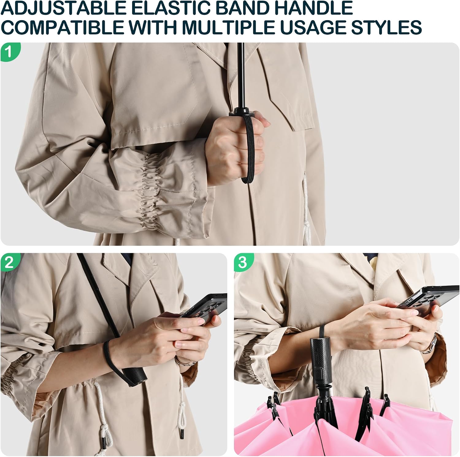 Detalle de ACEIken reverse close umbrella windproof