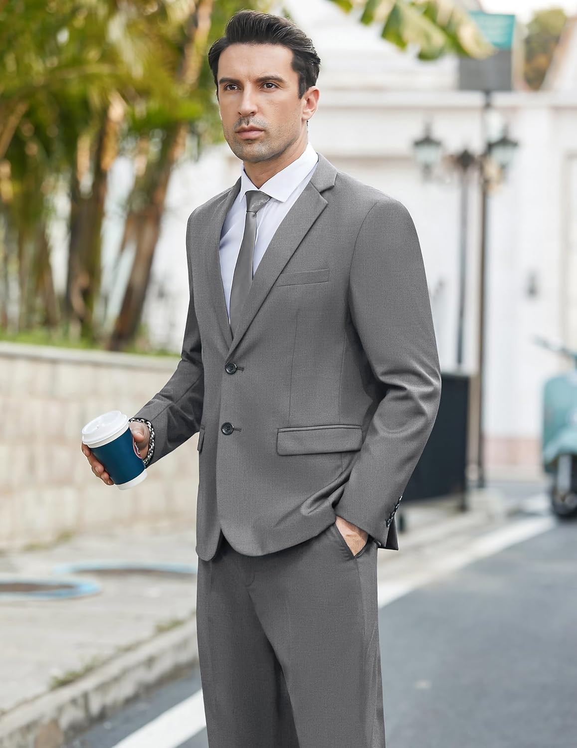 Thumbnail 3 de COOFANDY Men’s 2-Piece Classic Fit Suit (2-Button Blazer & Flat-Front Pants) for Wedding, Business & Prom