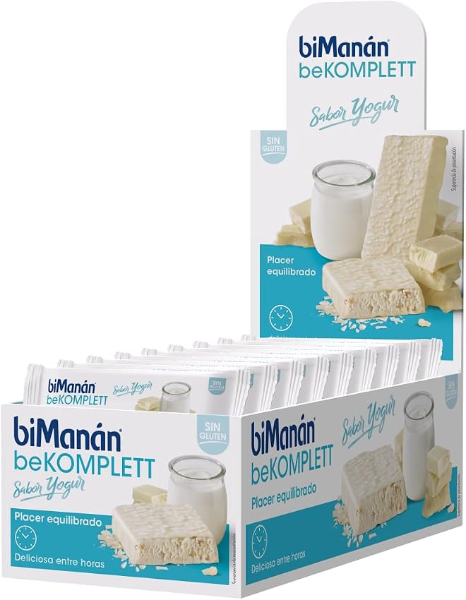 Detalle de BIMANÁN beKOMPLETT Barritas Yogur, Proteínas y Fibra 🍫