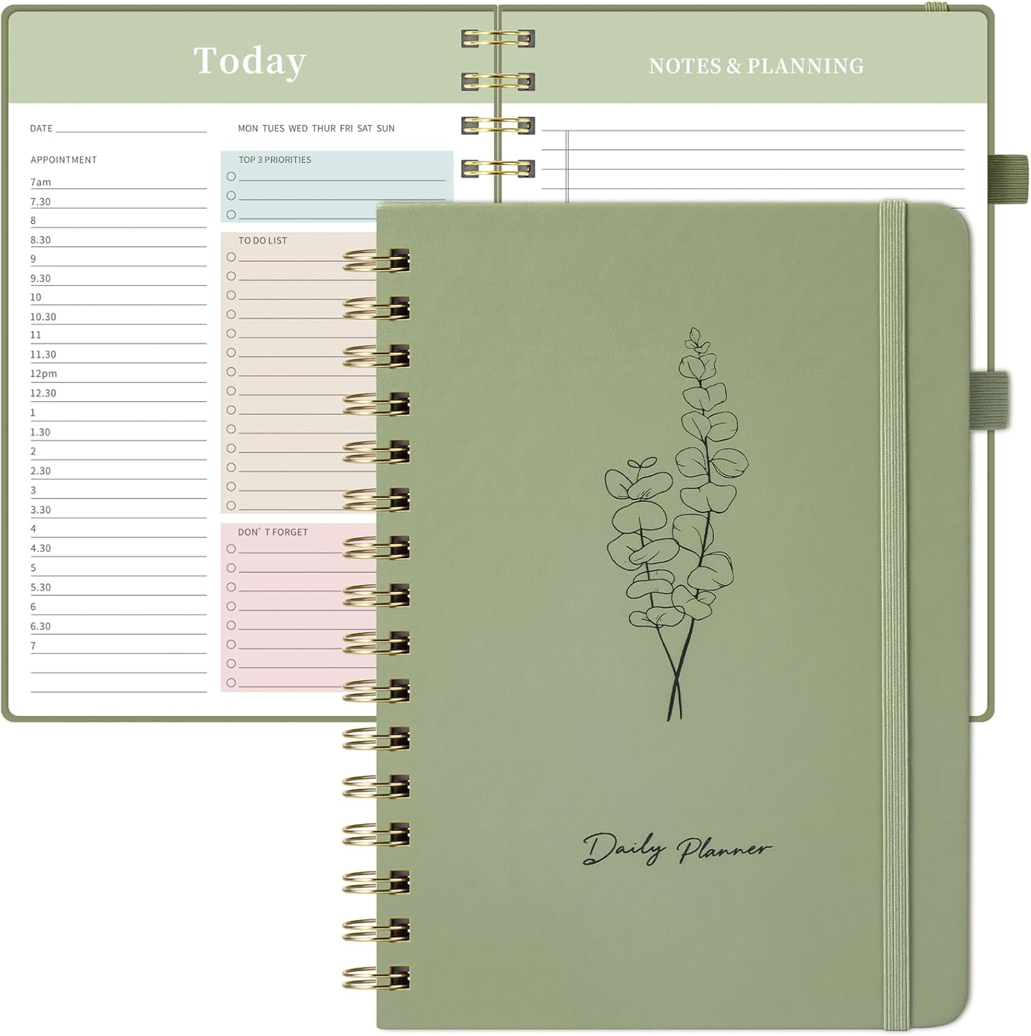 Detalle de Umriox Daily Planner Undated A5 Green