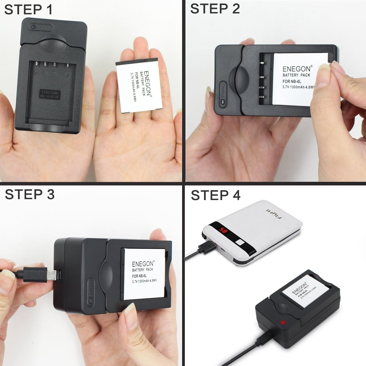 Thumbnail 5 de ENEGON Kit batterie 2 pacchi per Canon NB-6L per fotocamere