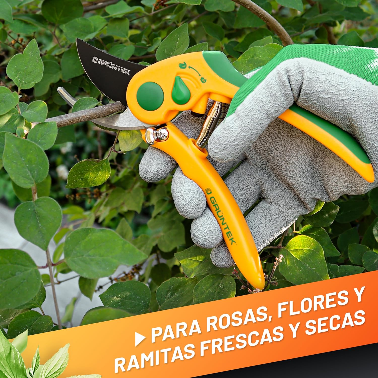 Thumbnail 5 de GRÜNTEK Tijeras de Podar Yunque FLAMINGO ✂️ Hoja 205 mm