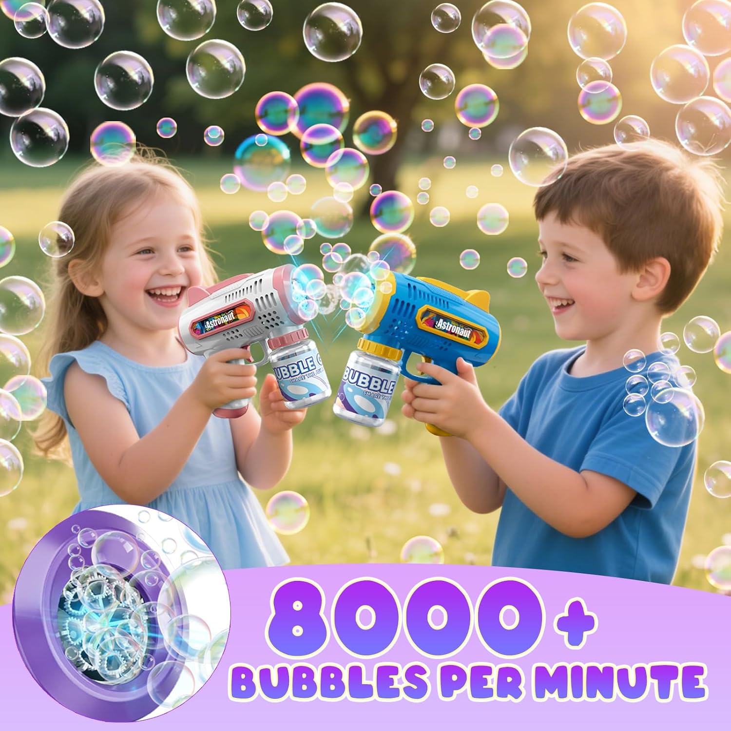 Thumbnail 1 de Britik P200-3 3-Pack Automatic Bubble Guns with LED Lights and Refill Solution