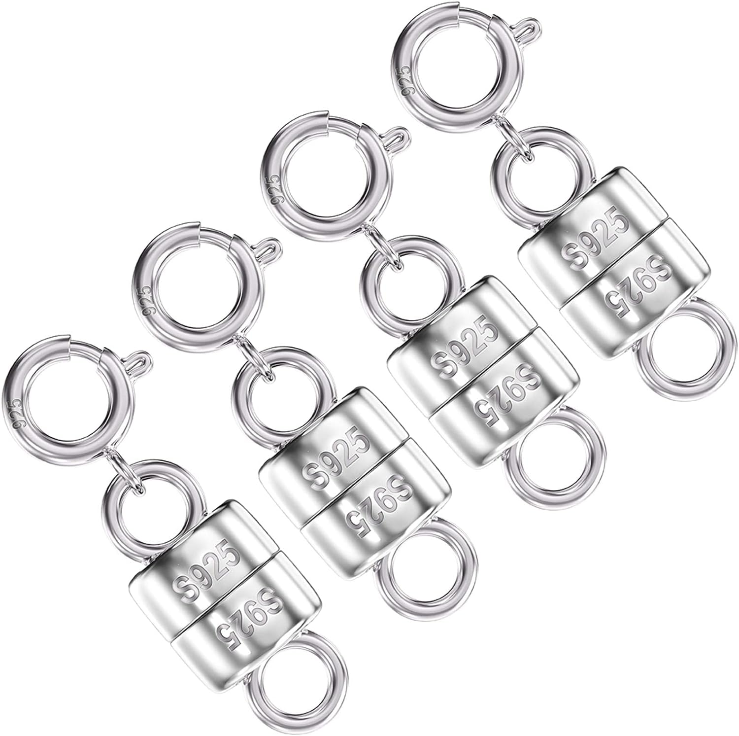 Detalle de OHINGLT 01 Magnetic Necklace Clasps, 925 Sterling Silver, 4-Piece Set