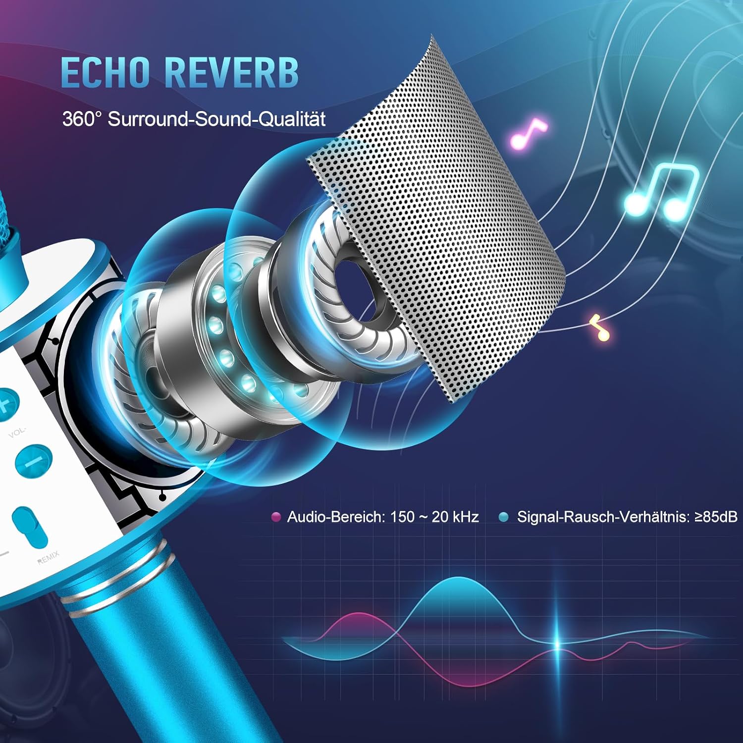 Thumbnail 2 de GeschenPark Karaoke con Microfono Wireless 4.1