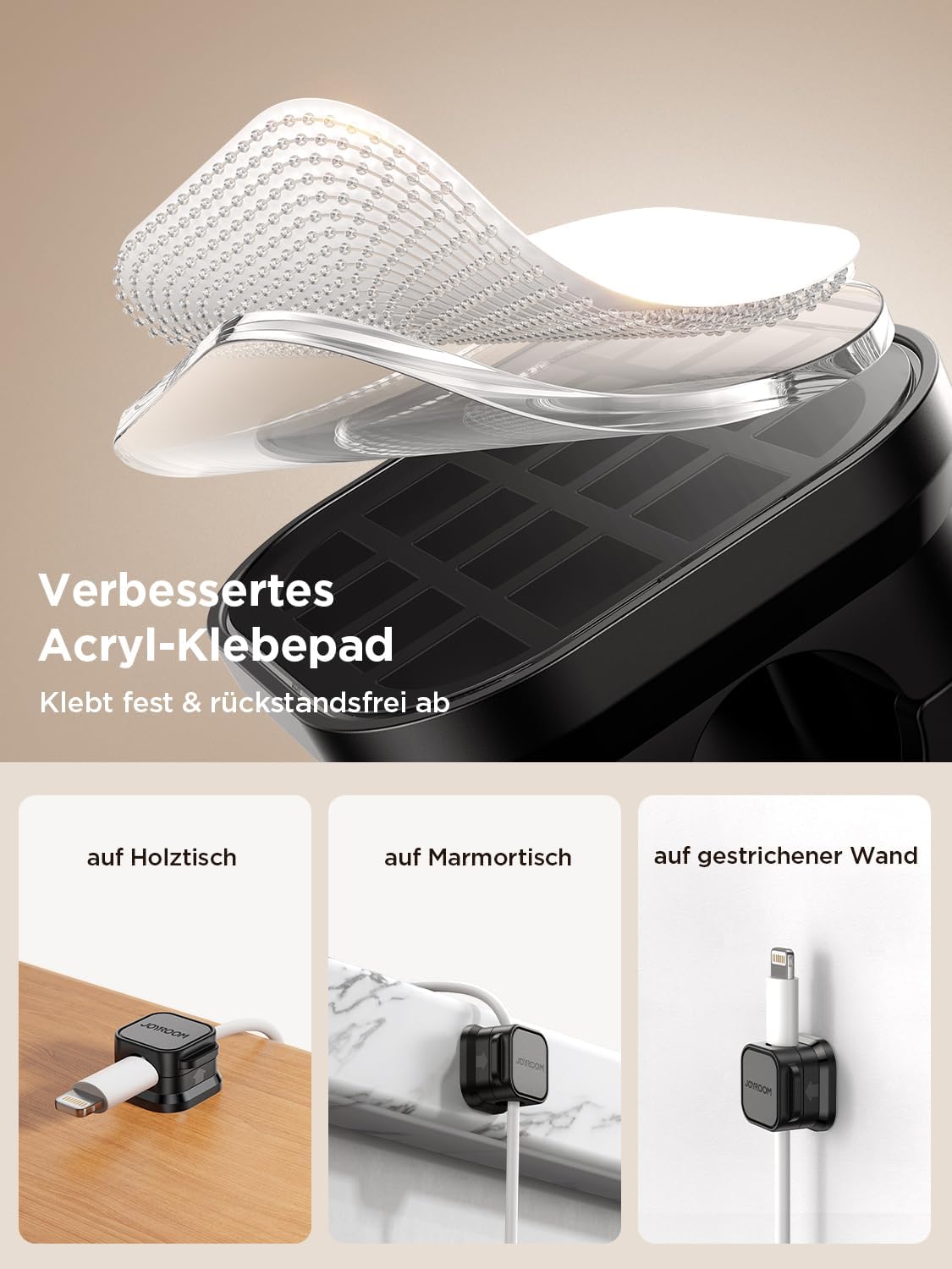 Detalle 2 de Joyroom Kabelhalter 6 Stück verstellbar magnetisch