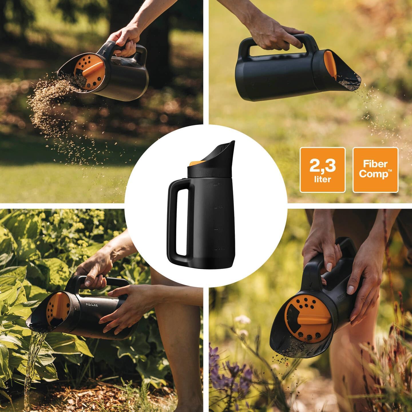 Detalle de Fiskars Solid Streugutbehälter, 30 cm – Streuer für Salz, Dünger, Sand und Saatgut