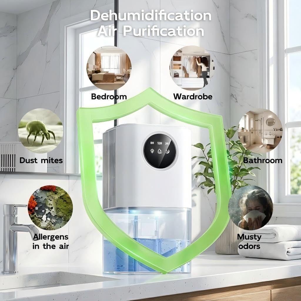 Thumbnail 4 de Deumidificatore Case 1,8L con Timer e LED Touch Ultra Silenzioso (≤32dB) – anti muffa, 640 ml/giorno