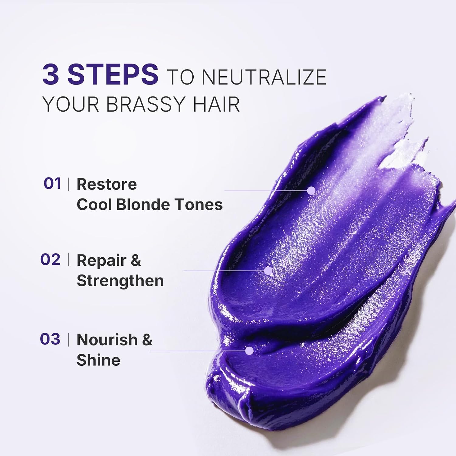 Detalle de Karseell Purple Haarmaske 500 ml – violette Kur gegen Gelbstich bei blondem, platinfarbenem und grauem Haar