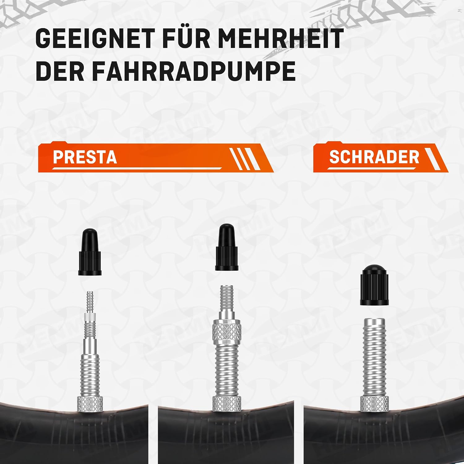 Detalle de HENMI Fahrradventil Adapter Set – Adapter für Autoventil, französisches Ventil, Dunlop sowie Ballnadel & Luftpumpen-Adapter