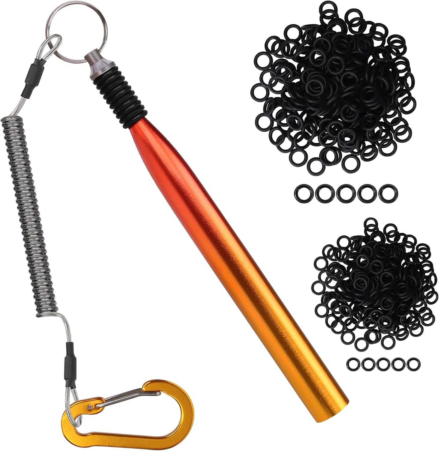 Truscend Gradient Wacky Rig Tool with Silicone O Rings (210 Pcs) for 3"-4" and 5"-7" Worm Lures