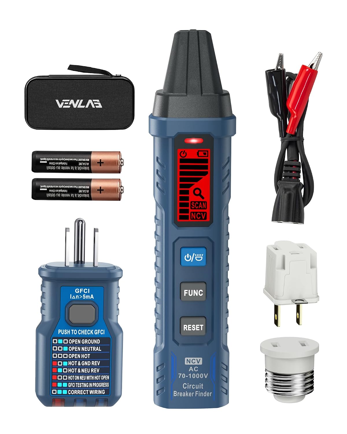Detalle de VENLAB VCT03P Circuit Breaker Finder with LCD, GFCI Testing and NCV
