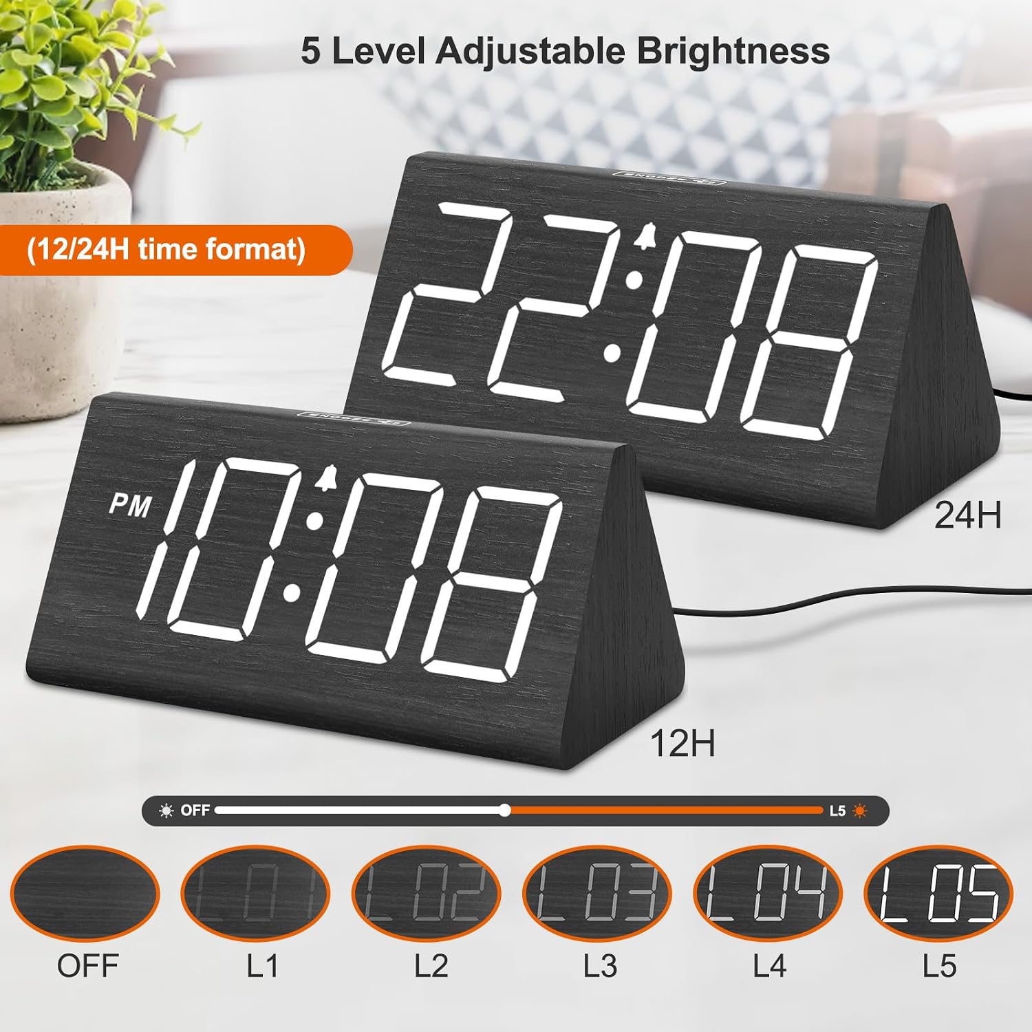 Detalle 2 de DreamSky Wooden Digital Alarm Clock