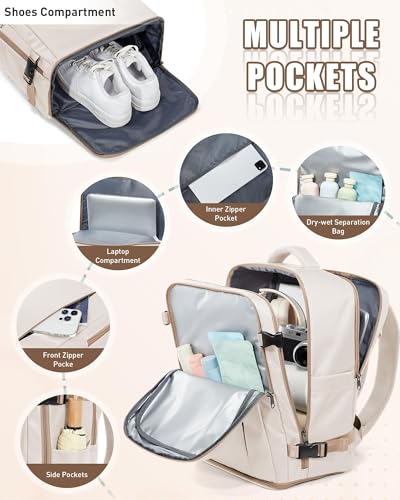 Thumbnail 5 de SZLX Mochila de viaje de cabina 40x30x20 (Ryanair/Vueling/Wizz Air) con apertura 180° y compartimentos para portátil