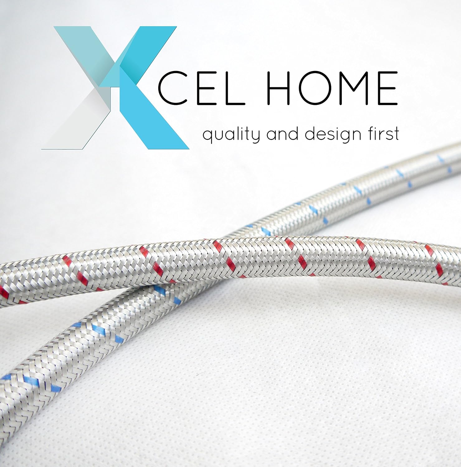 Detalle de Xcel Home™ 2 Pipes (Pair) 12mm (M12) x 1/2 BSP, 300mm | 5 Lengths | Flexi Tap Connectors for Monobloc Taps