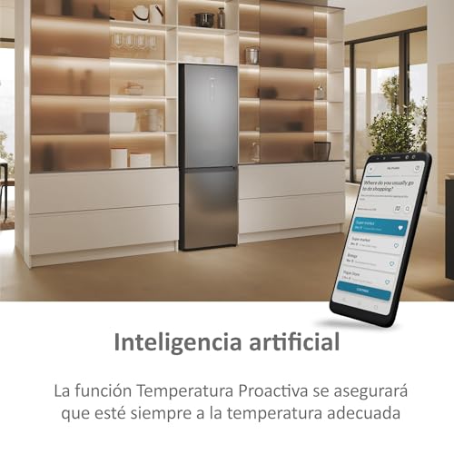 Detalle de Haier 2D 60 Series 5 Pro HDPW5618CNPK: Frigorífico combi inteligente con Total No Frost (352 L) y MyZone