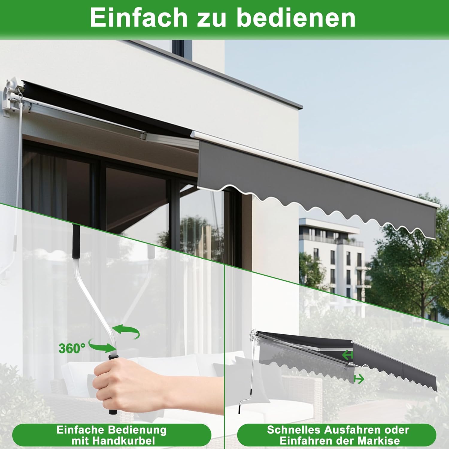 Detalle de ACXIN 3,6 x 3 m tenda da sole grigio
