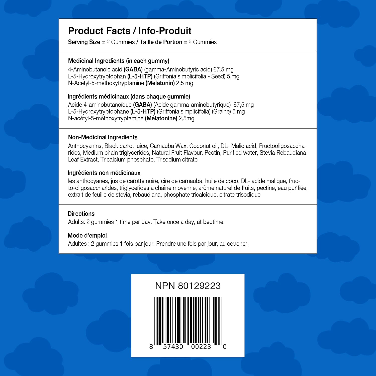 Detalle 1 de Dream Water Snoozeberry Sleep Gummies with Melatonin, GABA & 5-HTP, 60 Count