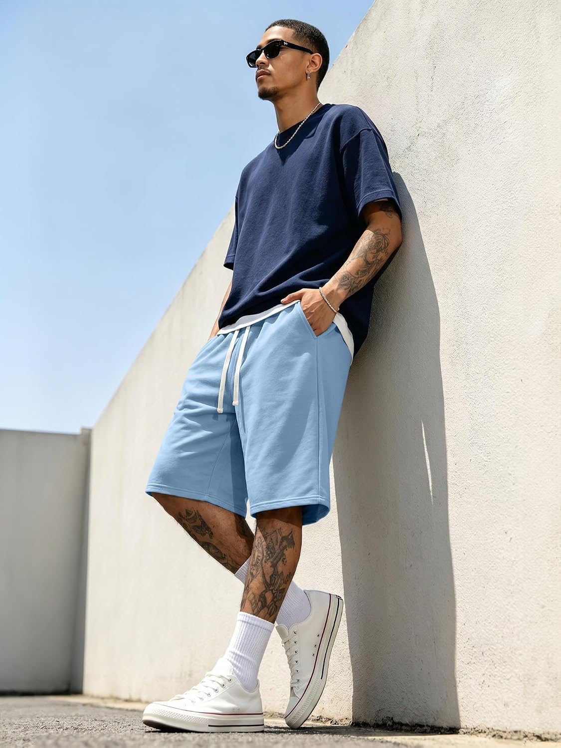 Detalle 2 de JMIERR 2026 Men's Baggy Sweat Shorts: Lightweight, Knee-Length Comfort for Active Lifestyles
