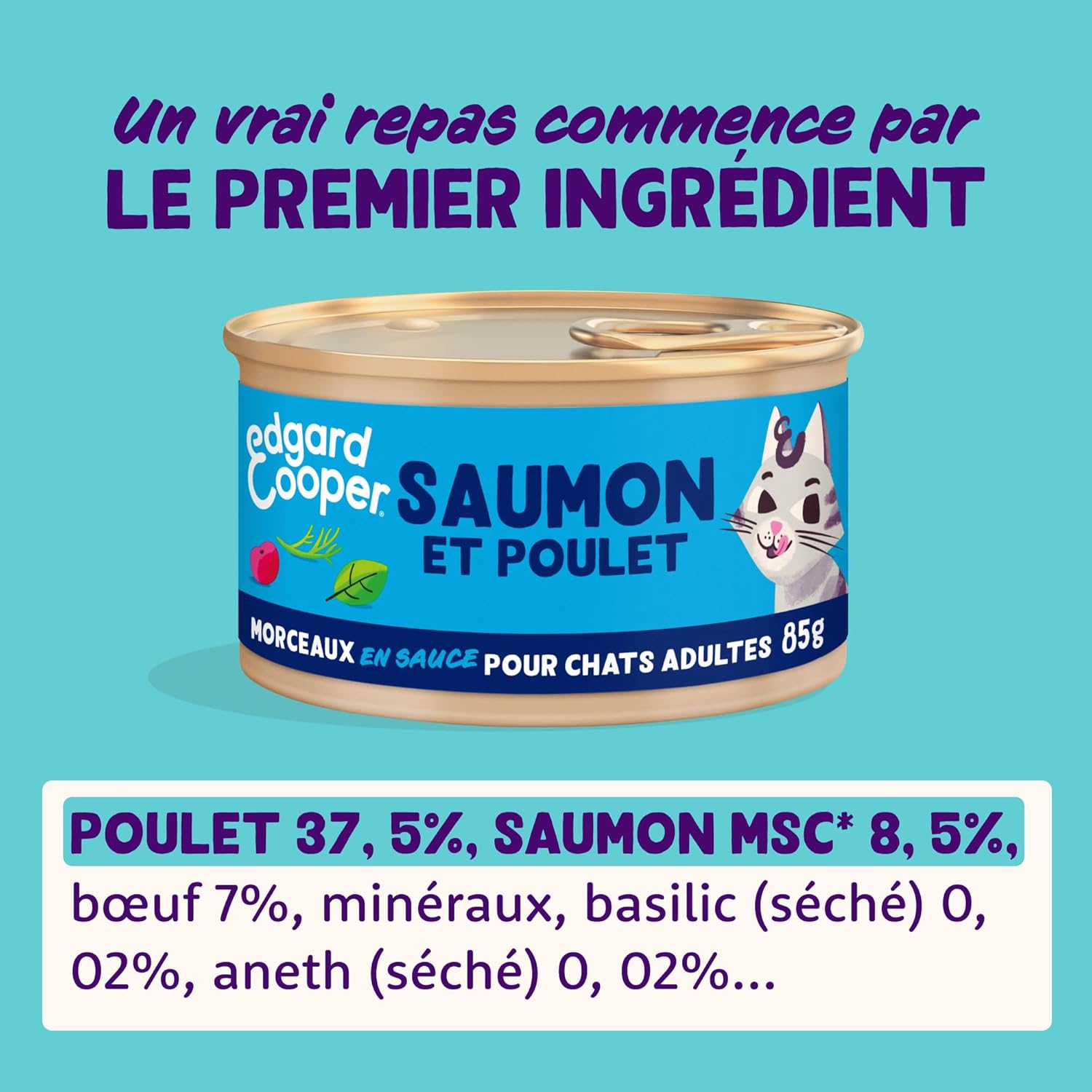 Thumbnail 1 de Edgard & Cooper Morceaux en Sauce pour Chat Adult Stérilisé – Saumon & Poulet, 18 x 85 g