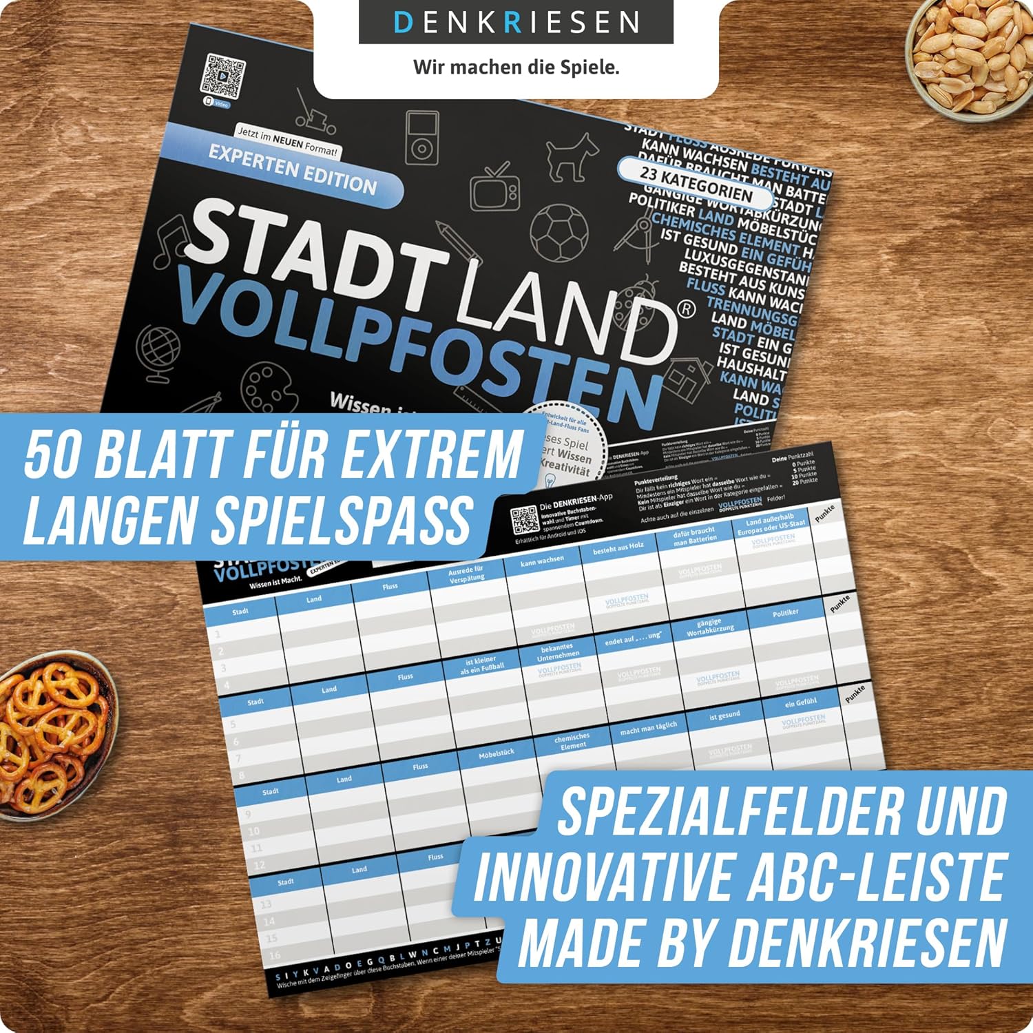 Thumbnail 3 de DENKRIESEN – Stadt Land VOLLPFOSTEN® Experten Edition (A4, 50 Blatt) – Wissen ist Macht