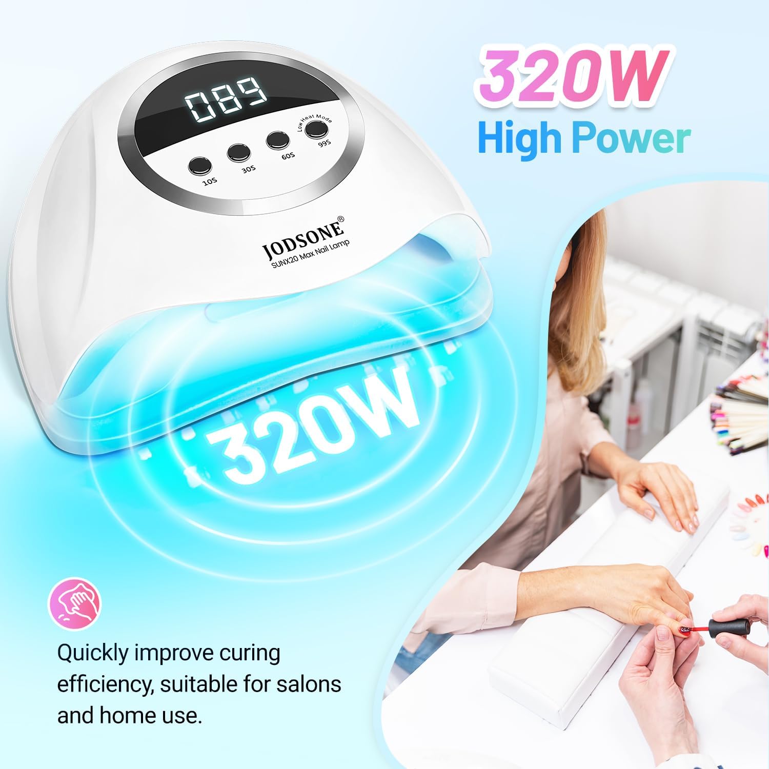 Thumbnail 1 de JODSONE X20: Lampada UV LED per Unghie da 320W con Sensore IR e Base Rimovibile