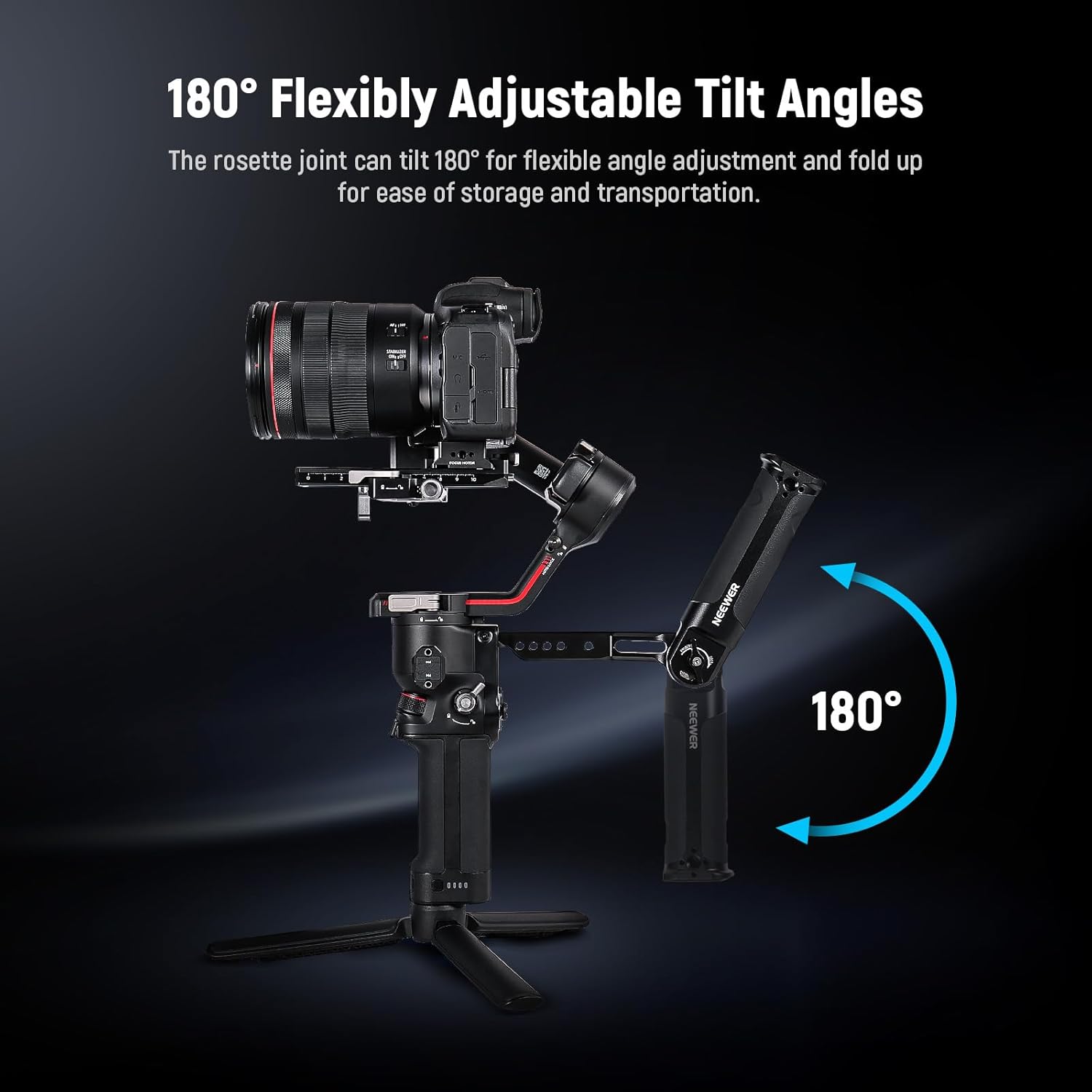Detalle de NEEWER RS4 RS3 impugnatura cardanica regolabile con guida NATO per DJI Ronin (fino a 6 kg)