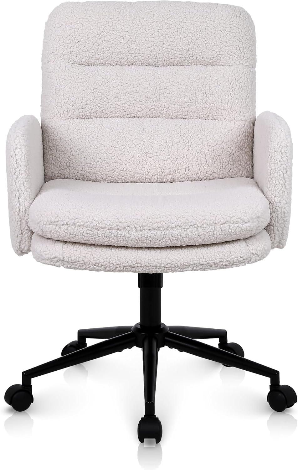 Detalle de Youhauchair Chaise Bureau – Fauteuil ergonomique en fausse fourrure, hauteur réglable et assise rembourrée