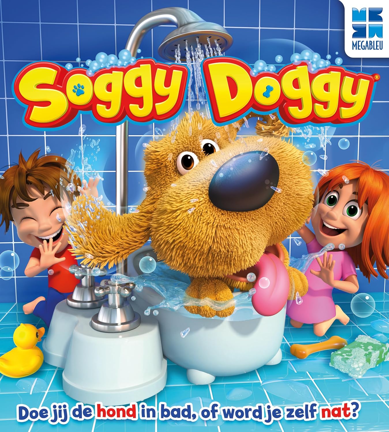 Detalle 2 de Megableu Soggy Doggy – interaktywna gra planszowa z wodnym prysznicem, 2–4 graczy