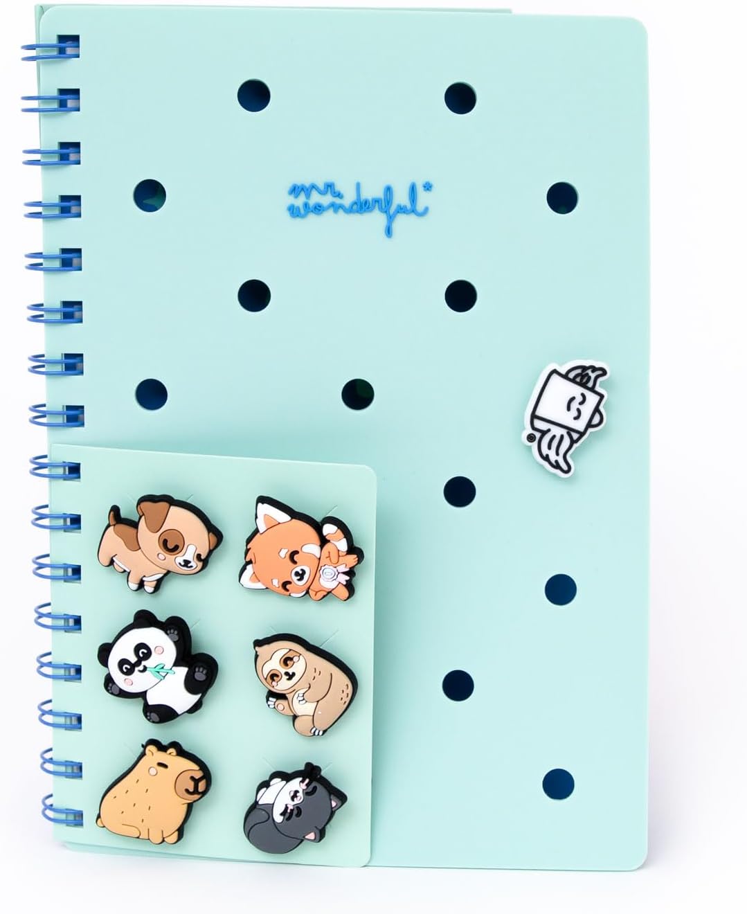 Detalle de Mr. Wonderful – Set de Cahier A5 avec Charms : couleur Vert