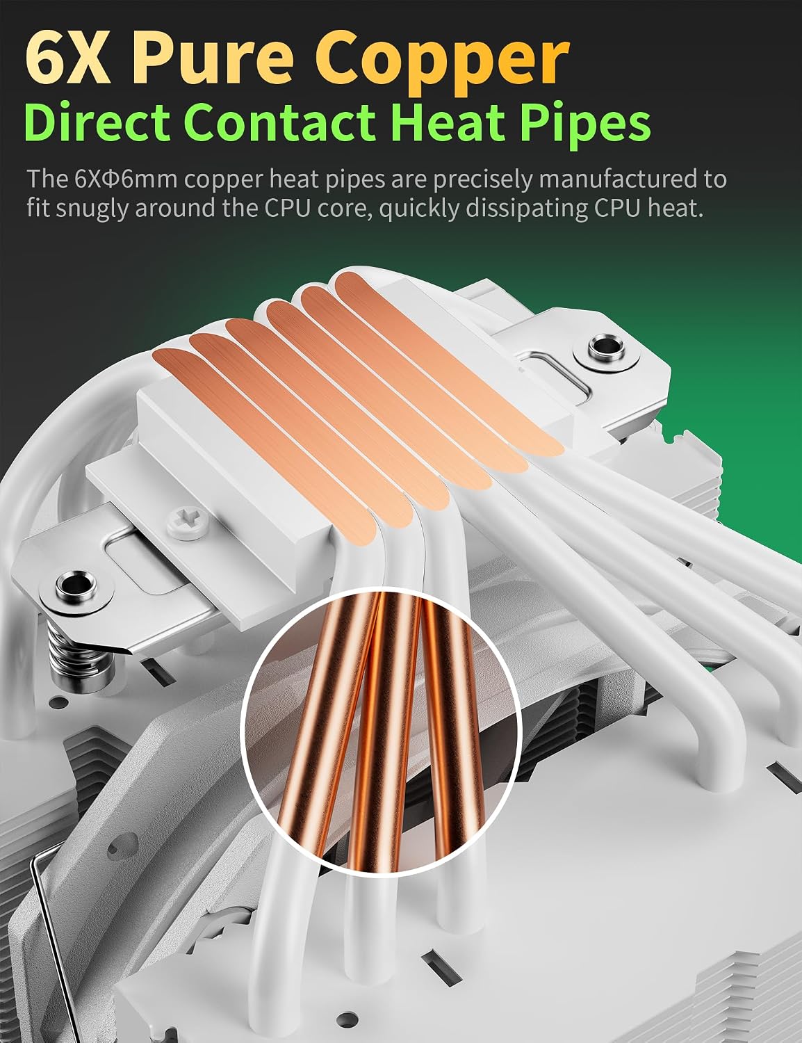 Detalle 2 de UpHere Gaming up2T6 White CPU Air Cooler