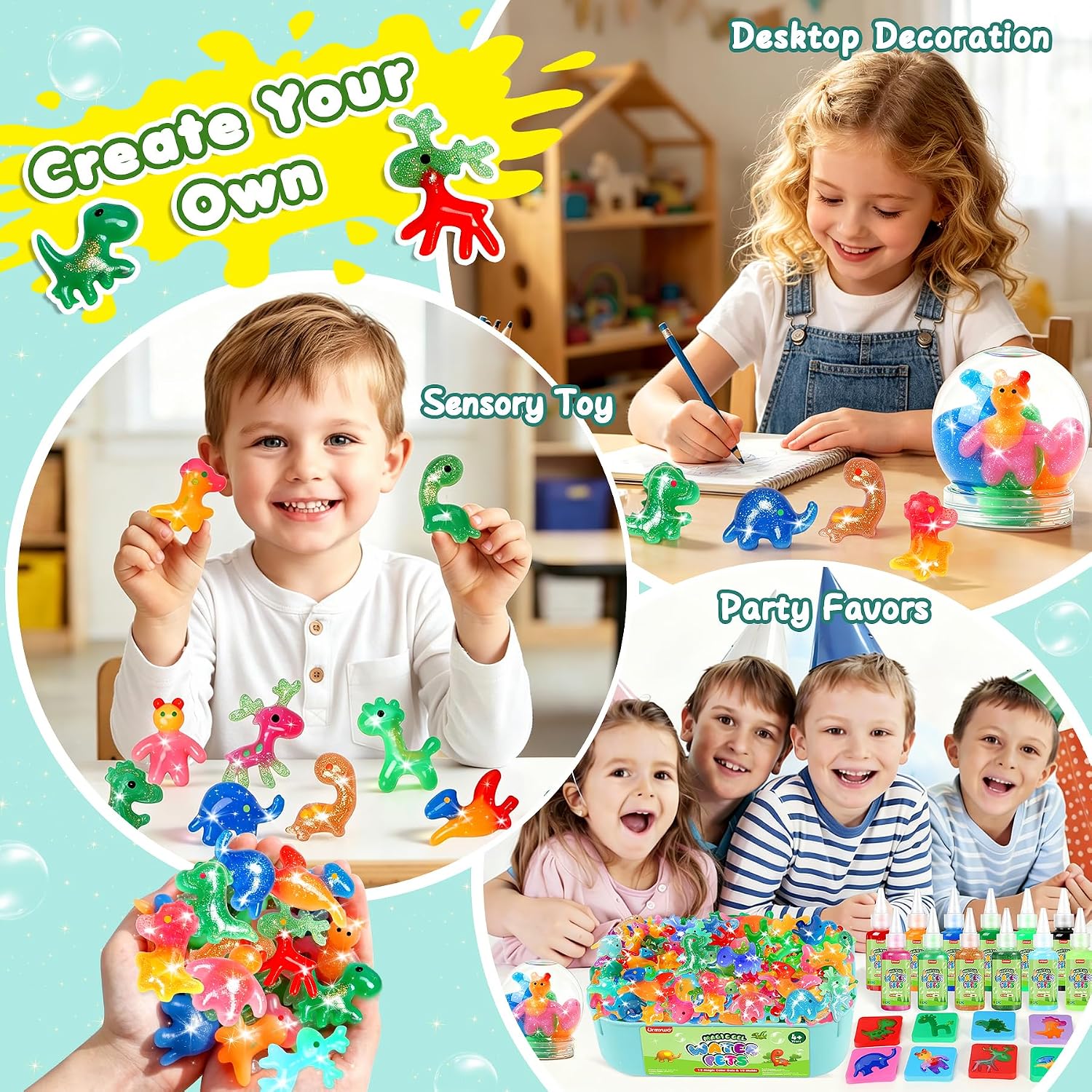 Detalle 2 de Aqua Fairy Water Gel Kit, DIY Squishy Maker with 12 Gels and 10 Molds